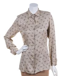 A Gucci Silk Print Blouse, Size 40.
