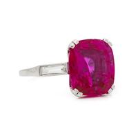 SPAULDING-GORHAM, UNHEATED BURMESE RUBY AND DIAMOND RING