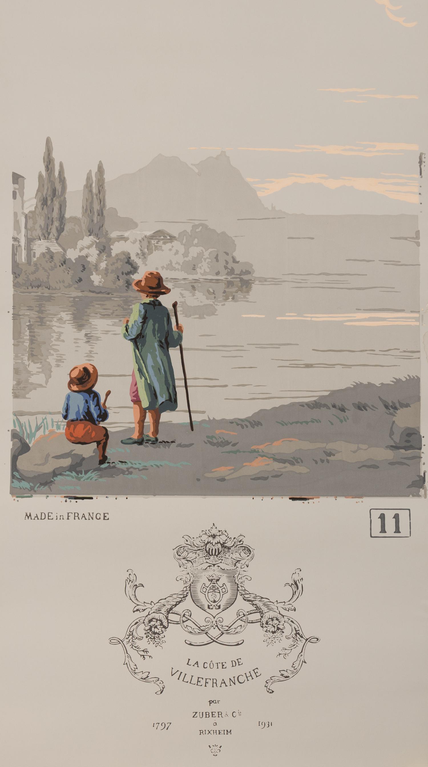 A Complete Set of Fourteen Zuber et Cie. La Cote de Villefranche Wallpaper Panels