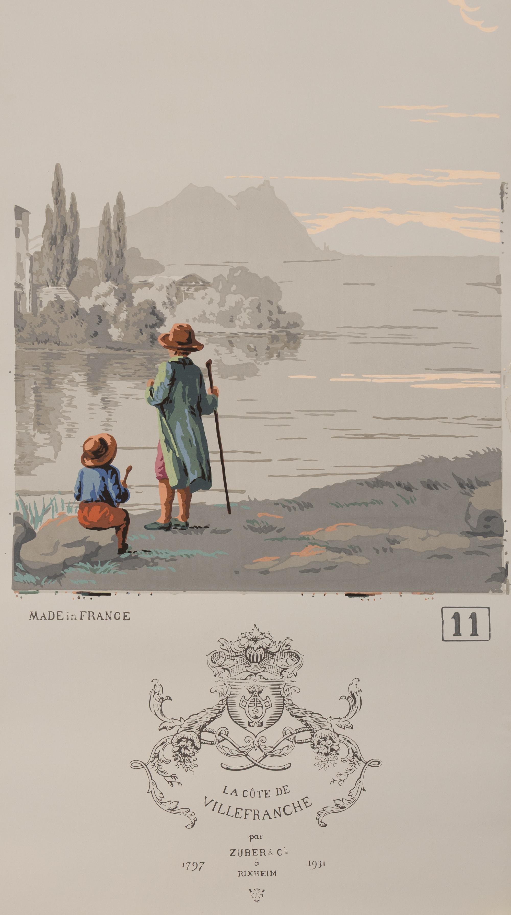 A Complete Set of Fourteen Zuber et Cie. La Cote de Villefranche Wallpaper Panels