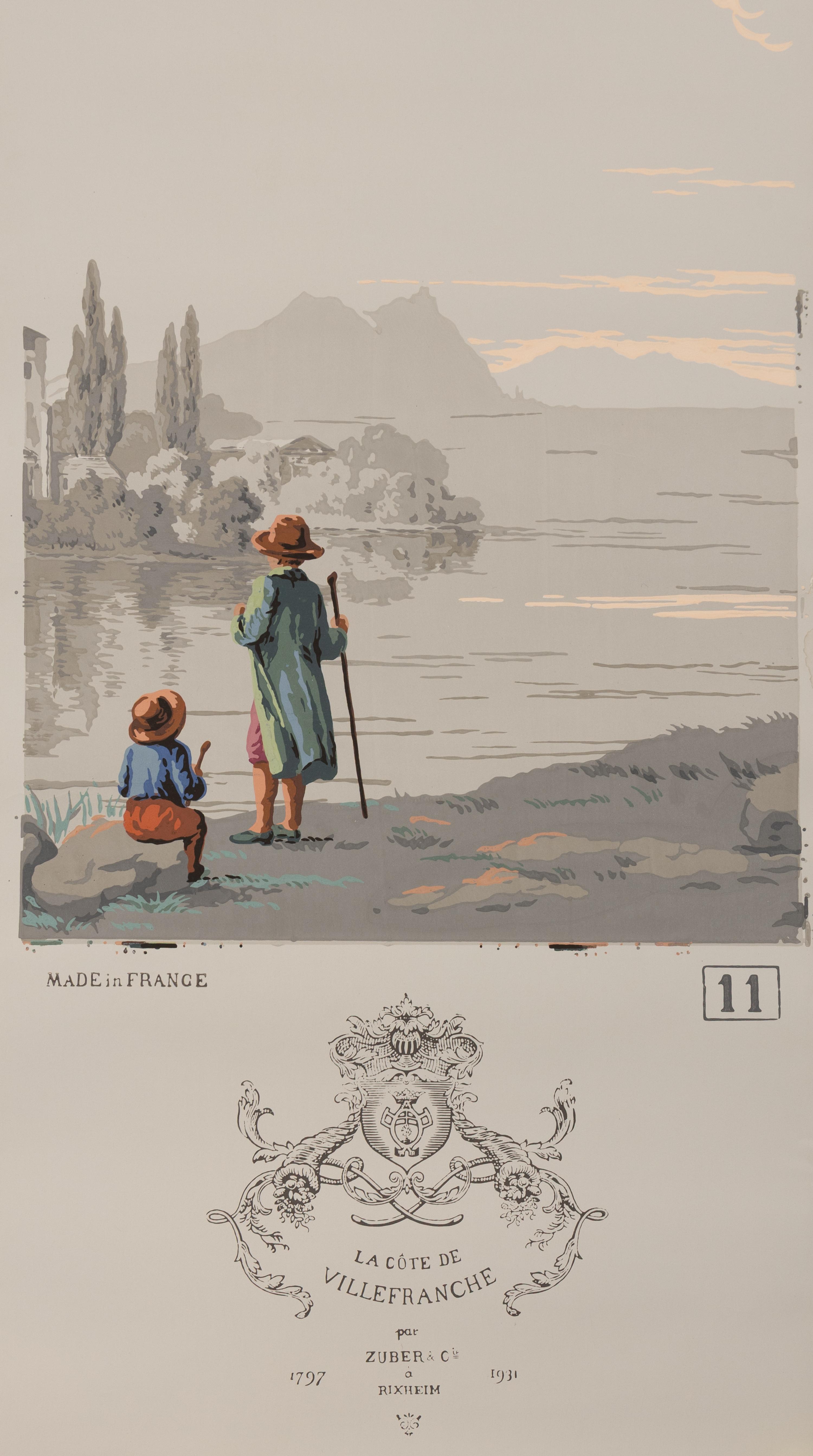 A Complete Set of Fourteen Zuber et Cie. La Cote de Villefranche Wallpaper Panels