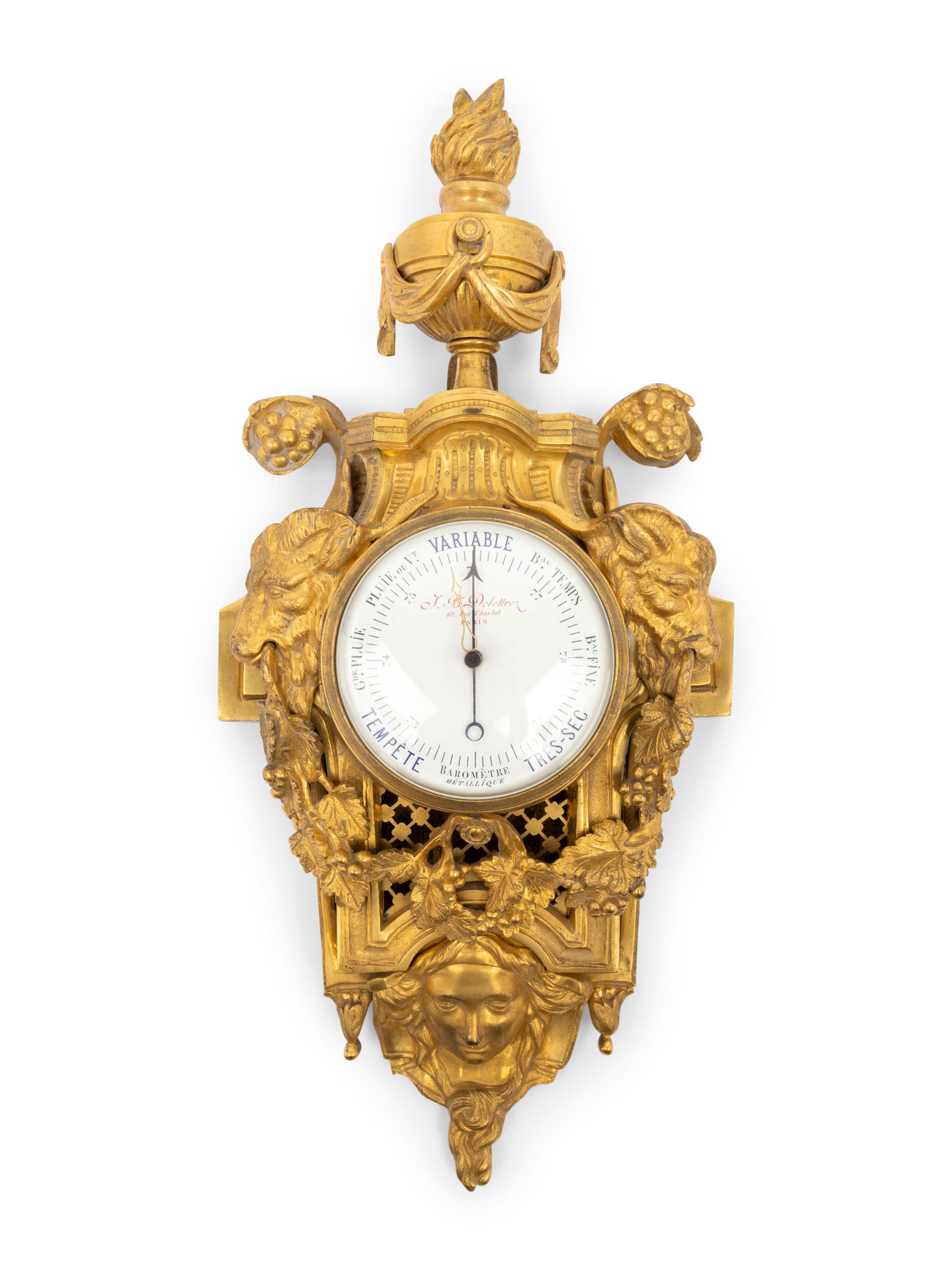 A Louis XVI Style Gilt Bronze Barometer