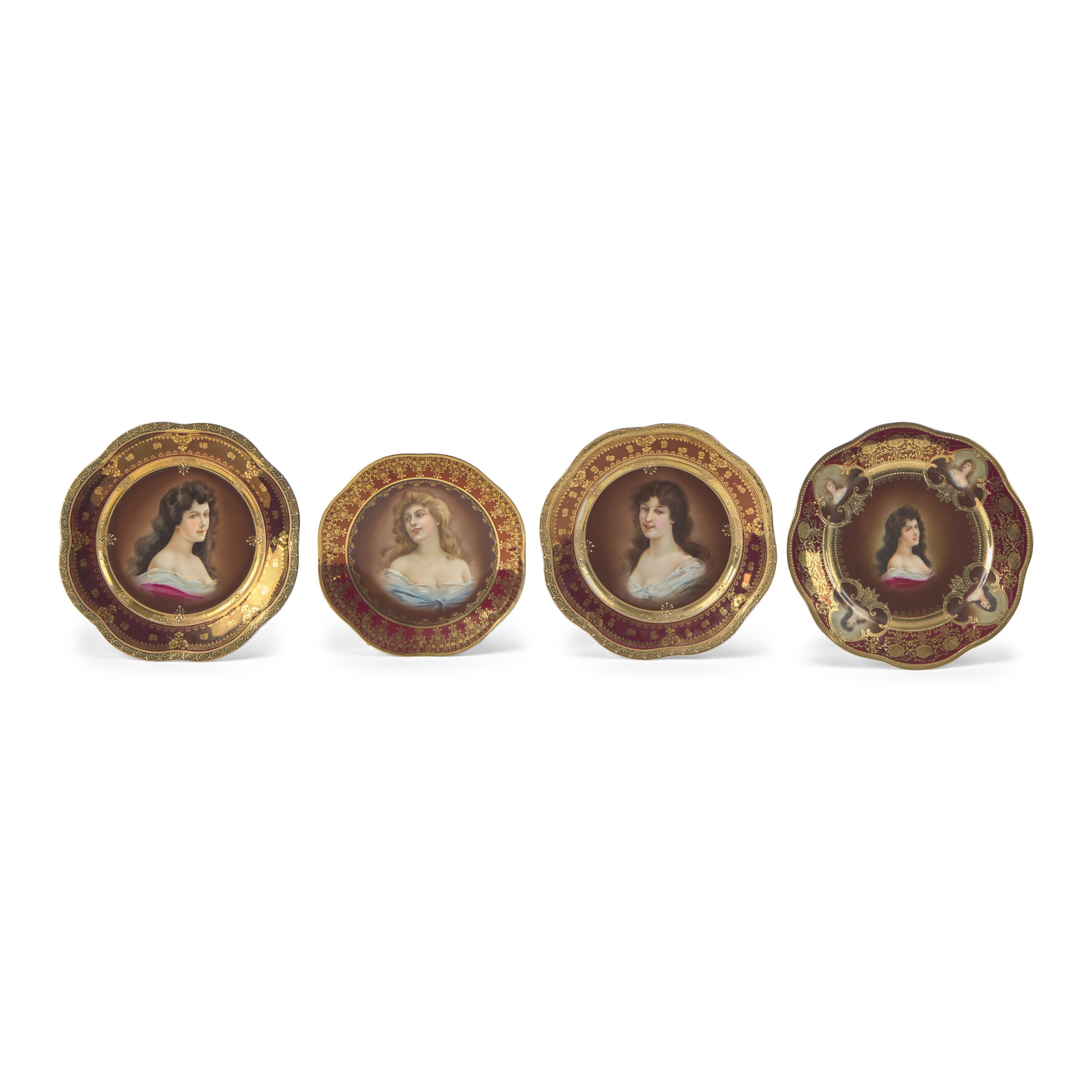 Four Vienna Style Porcelain Cabinet Plates