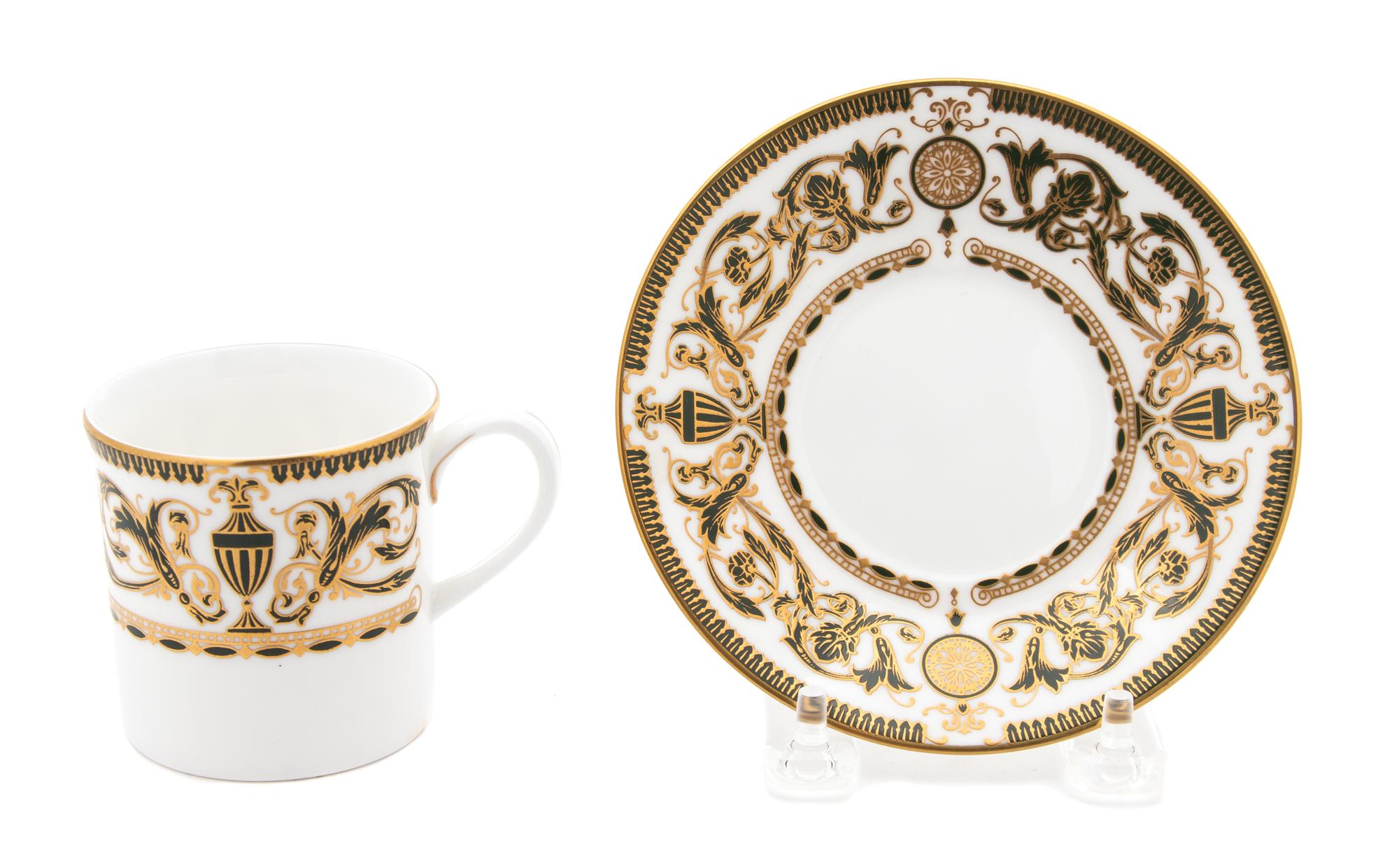 A Set of Eight Royal Worcester Porcelain Demitasse Cups and Saucers