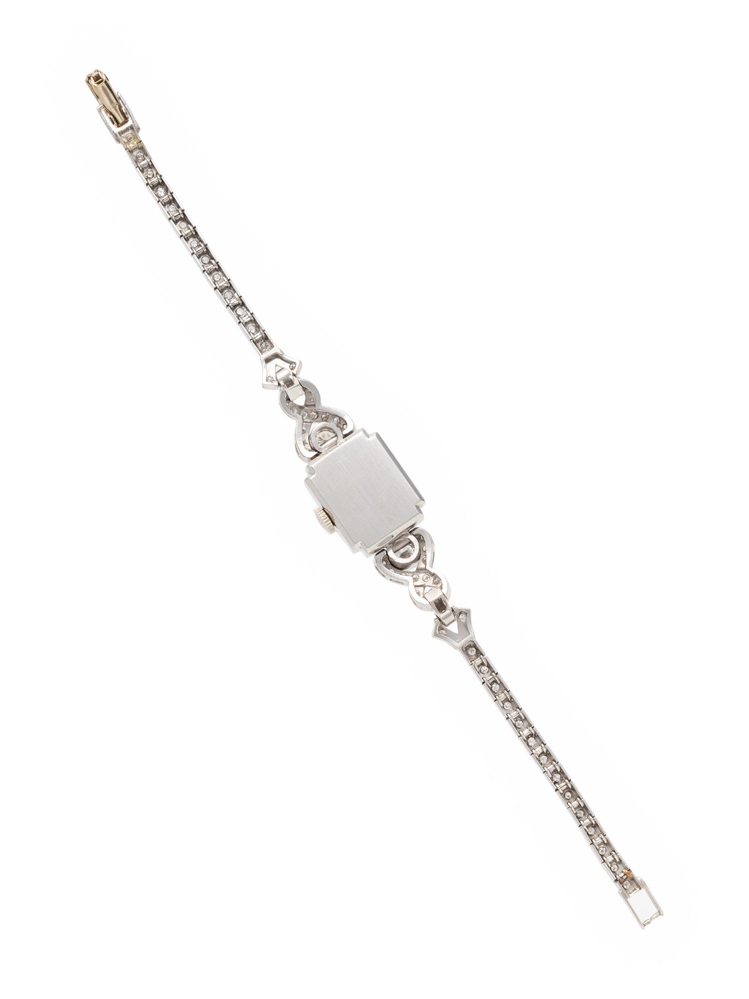 HAMILTON, PLATINUM, 14K WHITE GOLD AND DIAMOND WRISTWATCH
