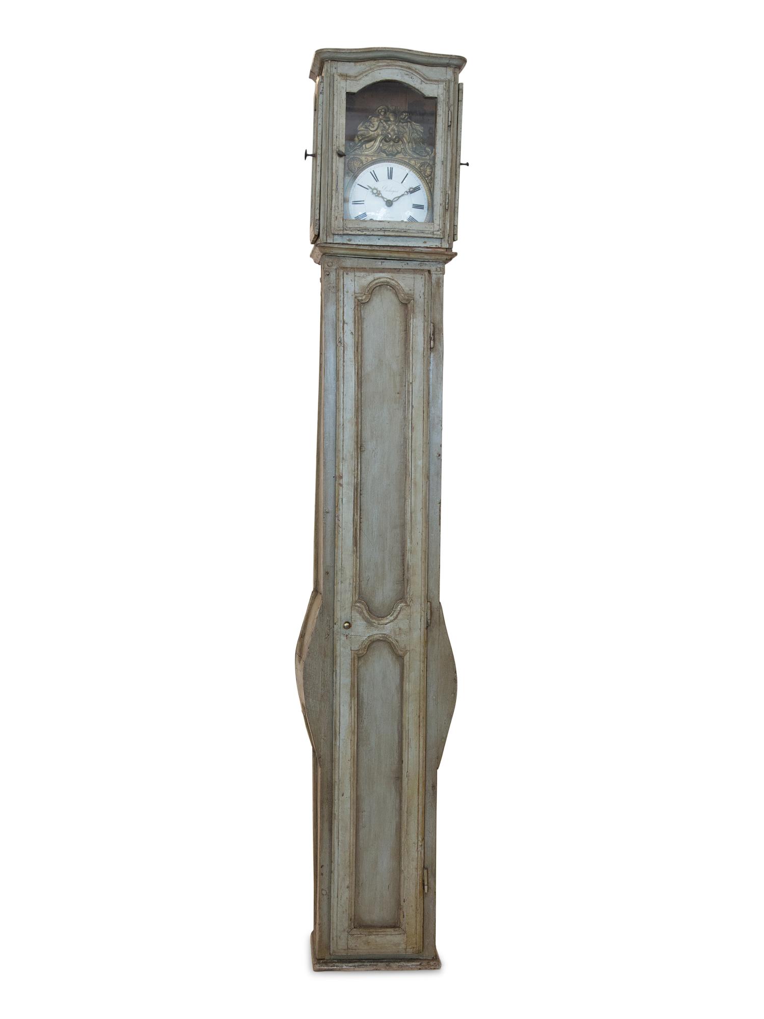 A French Provincial Painted Comtoise Clock — EARLY 19TH CENTURY