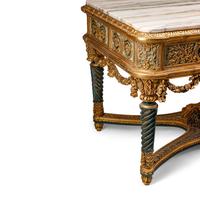 An Italian Neoclassical Style Painted and Parcel Gilt Marble-Top Center Table