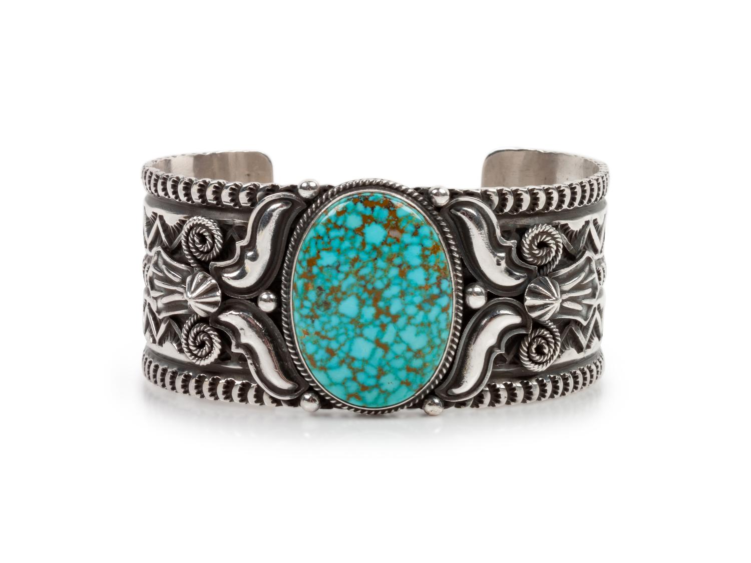 Sterling Silver and Kingman Turquoise Cuff Bracelet