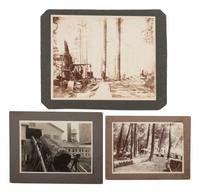 [EARLY PHOTOGRAPHY]. A large group of early photographs incl. equestrian and logging views.