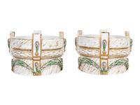 A Pair of Continental Porcelain Stands