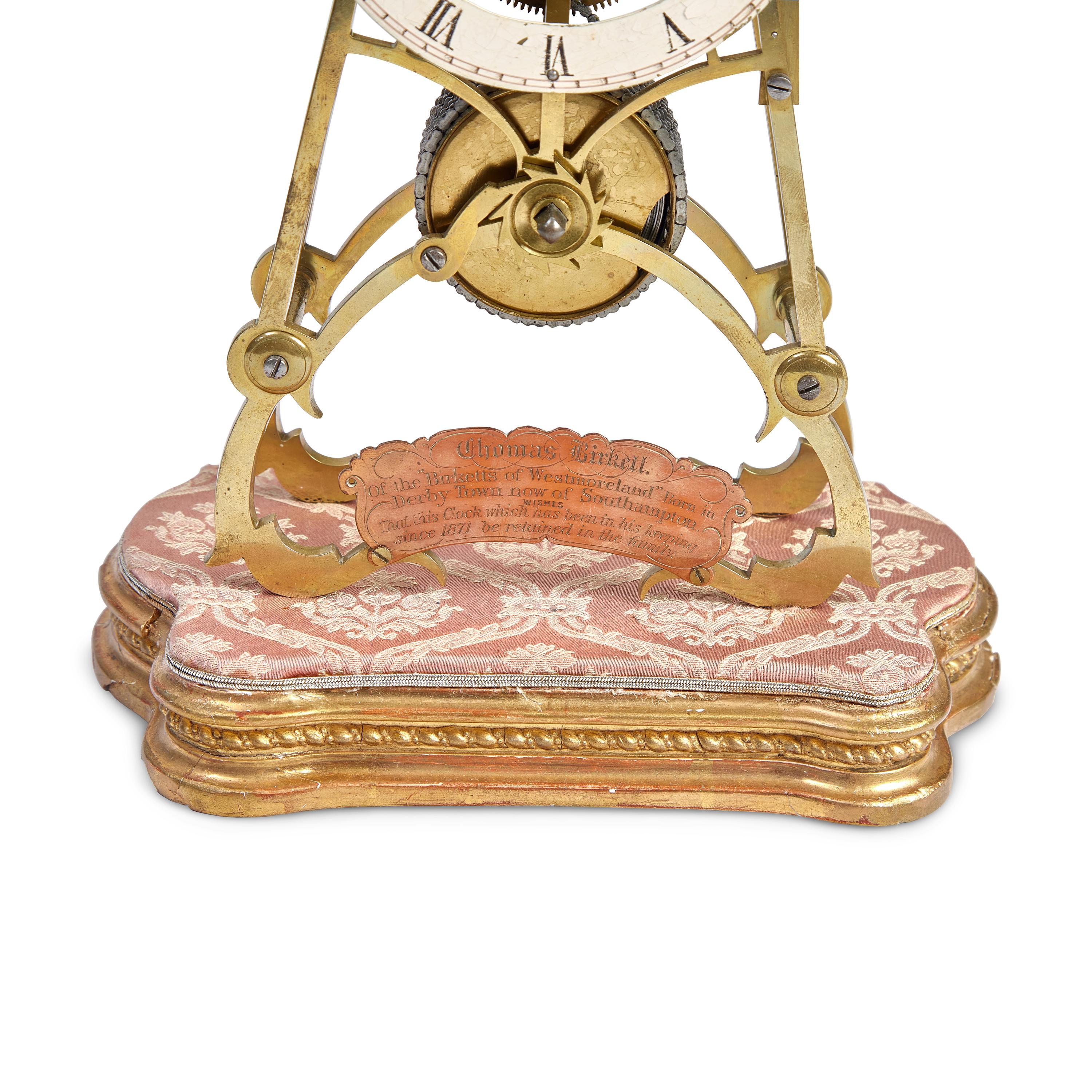 An English Brass Skeleton Clock