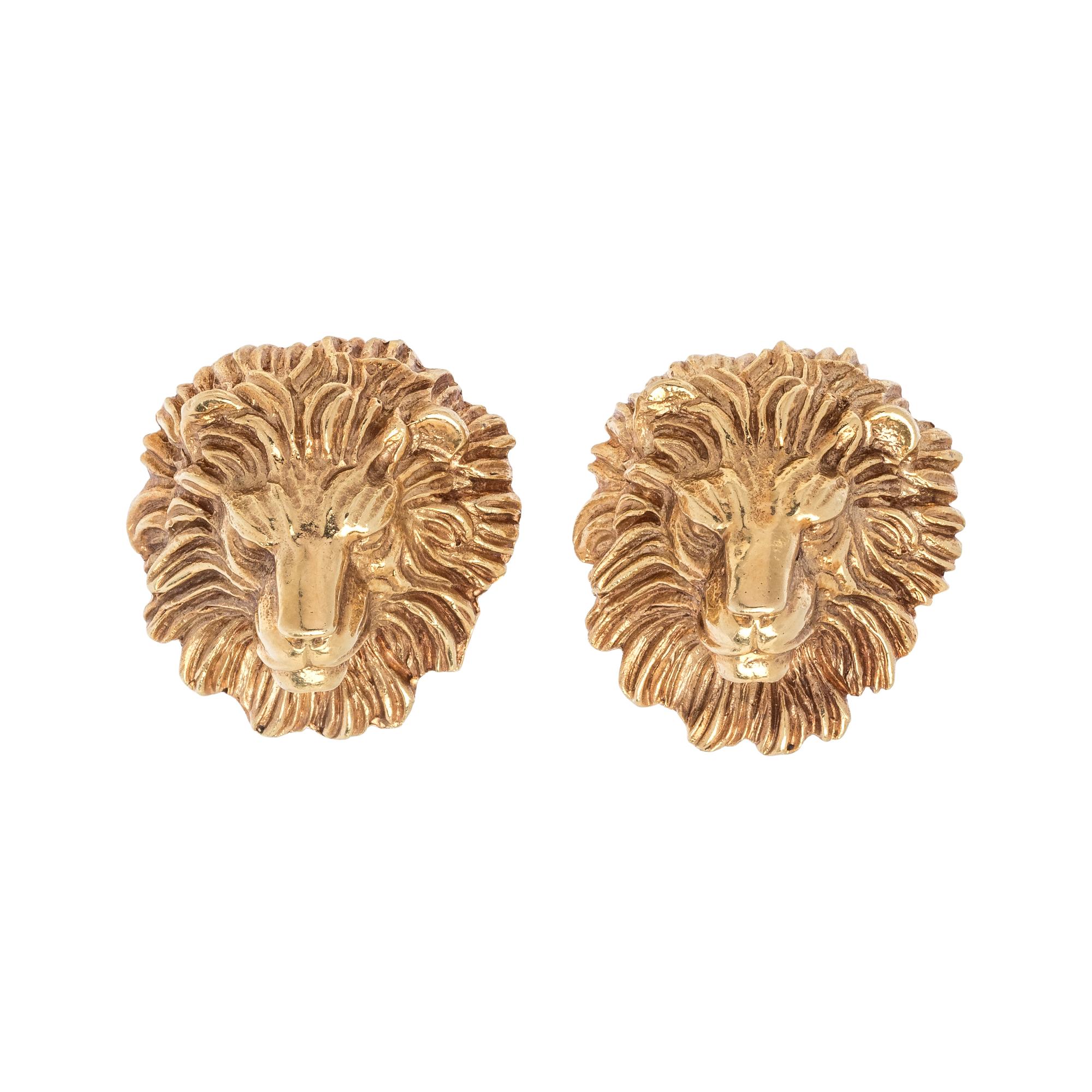 YELLOW GOLD LION CUFFLINKS