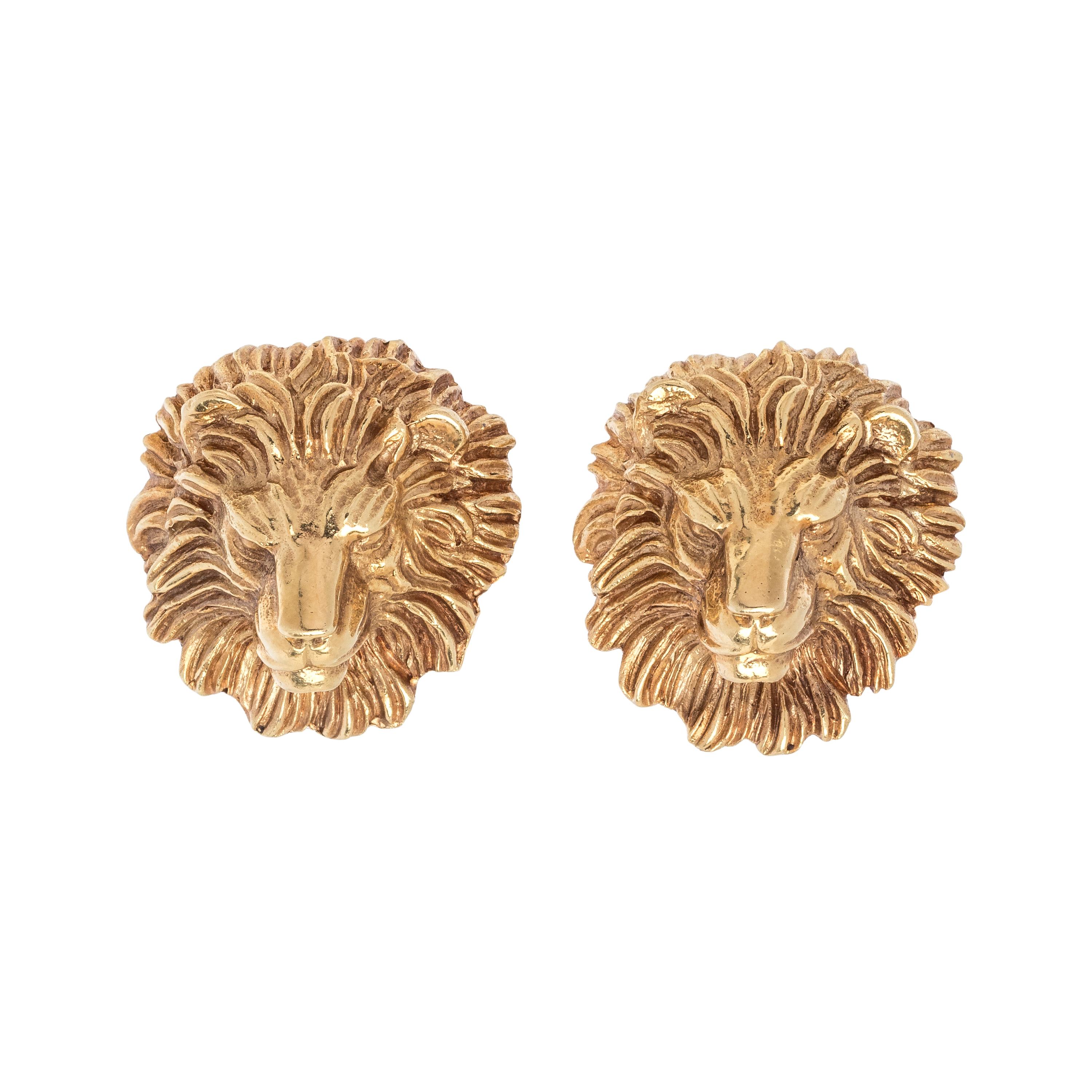 YELLOW GOLD LION CUFFLINKS