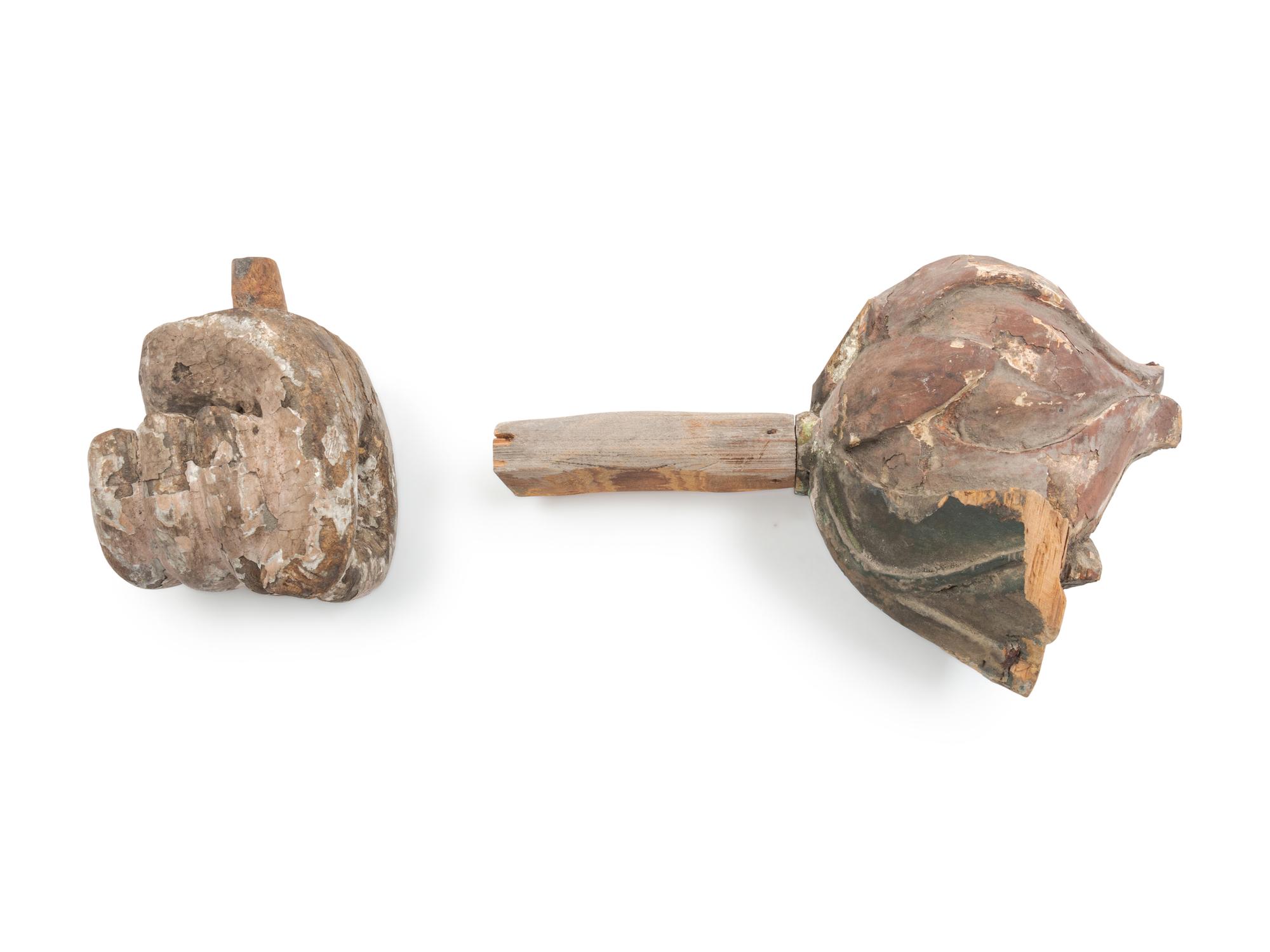 (MADE HA PROPERTY) Two Chinese Wood Carving Fragments