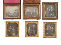 [EARLY PHOTOGRAPHY]. 34 sixth plate and quarter plate daguerreotypes of pairs of brothers & sisters