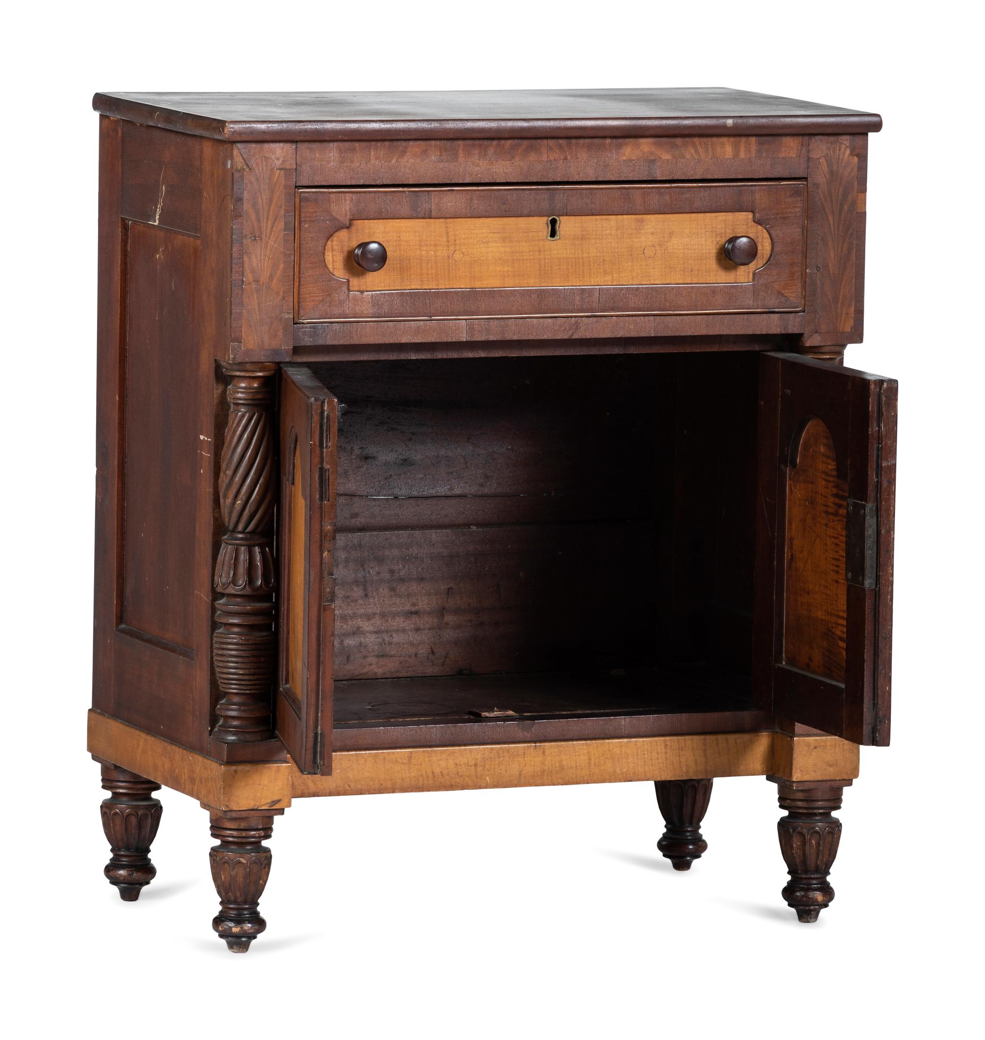 A Classical Maple and Cherrywood Diminutive Cabinet