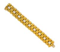 An 18 Karat Yellow Gold, Platinum and Diamond Bracelet, Chaavae, 77.70 dwts.