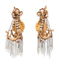 A Pair of French Gilt Bronze Single-Light Sconces