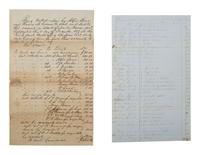 [ENSLAVEMENT & ABOLITION]. 2 documents from Madison County, KY, referencing enslaved persons. 1850s.