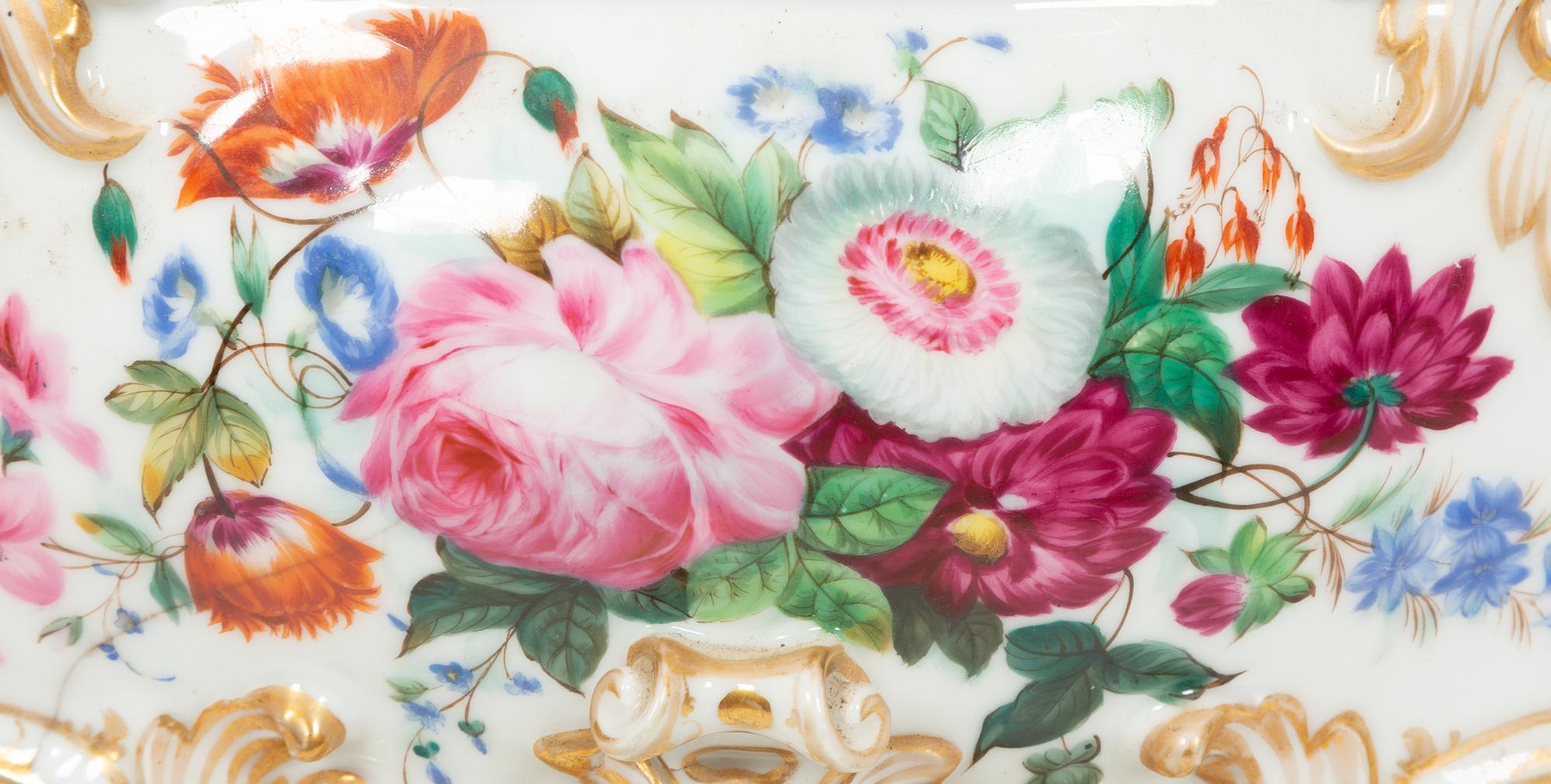 A German Porcelain Polychrome and Gilt Decorated Jardiniere
