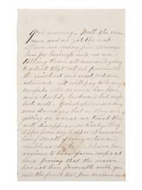 [KANSAS] -- [NATIVE AMERICANS]. 6 page ALS from Fort Lincoln, KS, 18 June 1867.
