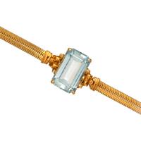 YELLOW GOLD AND AQUAMARINE BRACELET