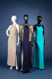 Three Knit Dresses: Two Halston, One Galanos, 1960-70s