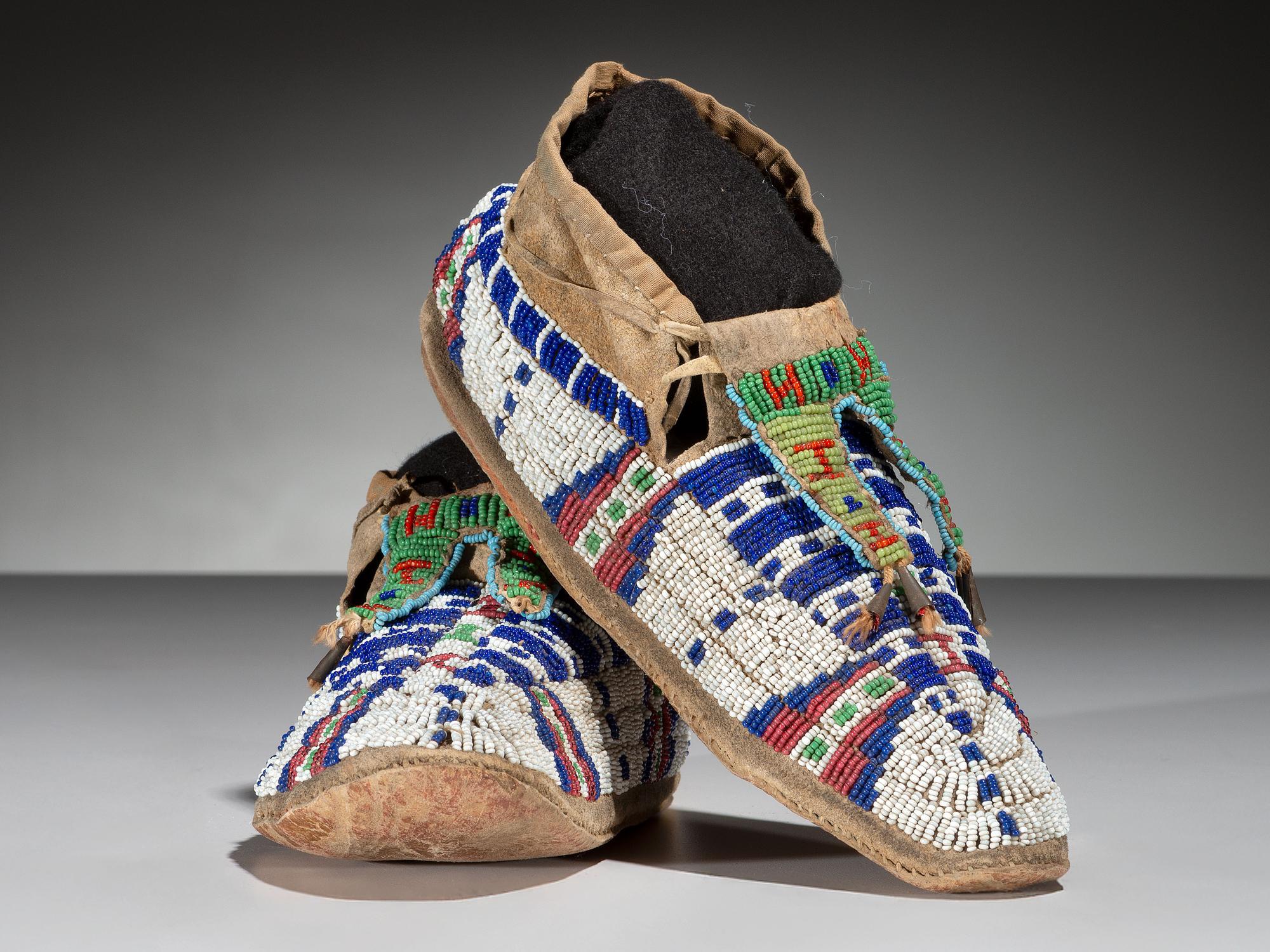 Sioux Beaded Hide Moccasins