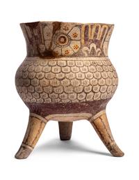A Mixtec Polychrome Tripod Vessel