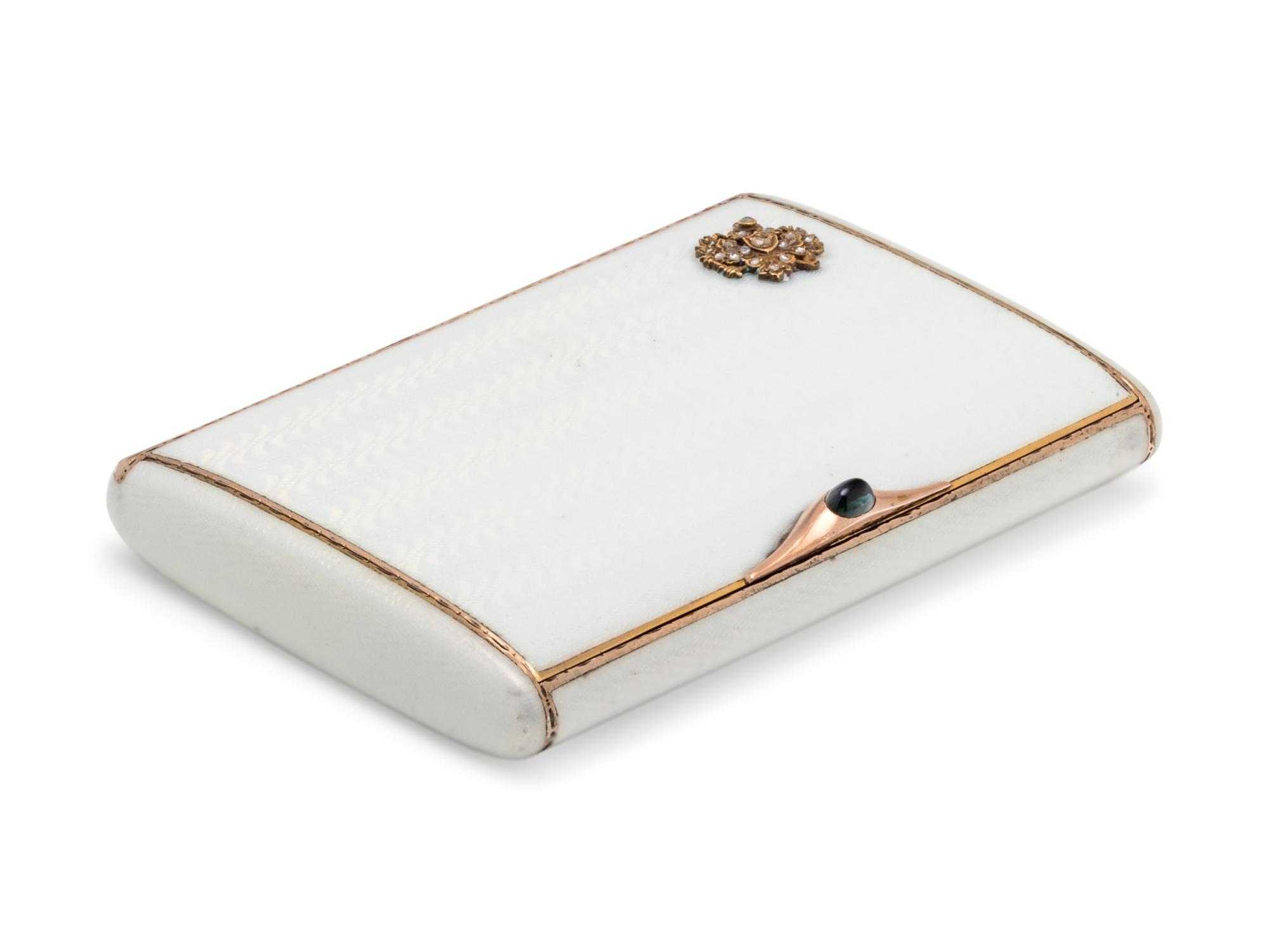 A Russian Silver, Gold and Guilloché Enamel Cigarette Case