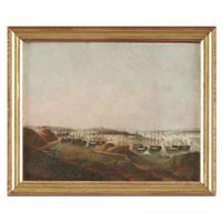 Chinese School 19th century Miniature view of Whampoa Anchorage