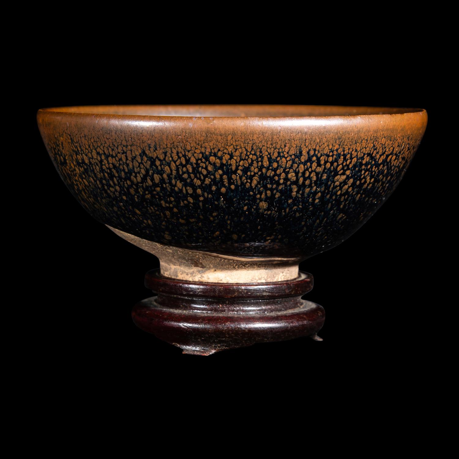 A Chinese Jian -Style 'Oil-Spot' Tea Bowl, Song Dynasty 宋 黑釉油滴碗