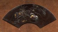A Japanese Mixed-Metal Fan-Shape Panel by Funakoshi Harumi (1868-1940)