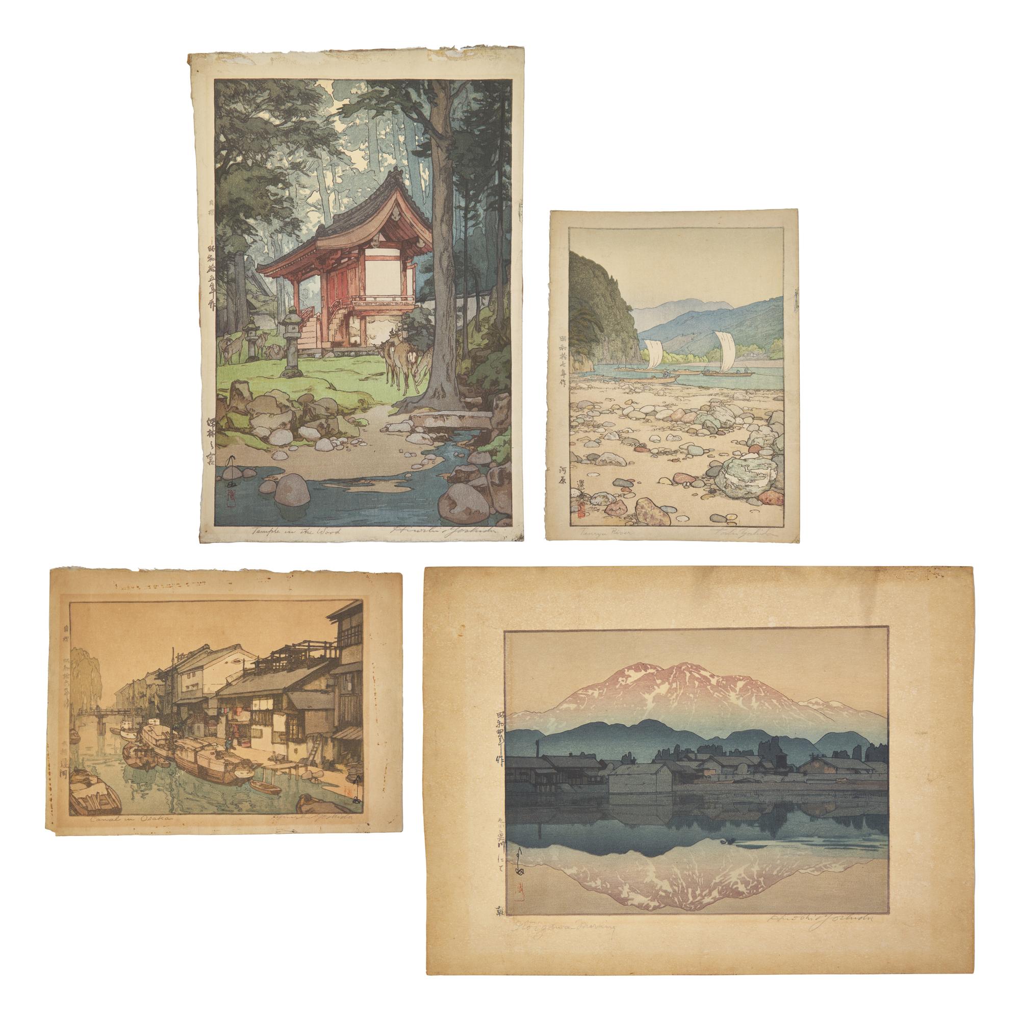 Hiroshi Yoshida (1876-1950) and Toshi Yoshida (1911-1995) 吉田博、吉田遠志版畫四幅