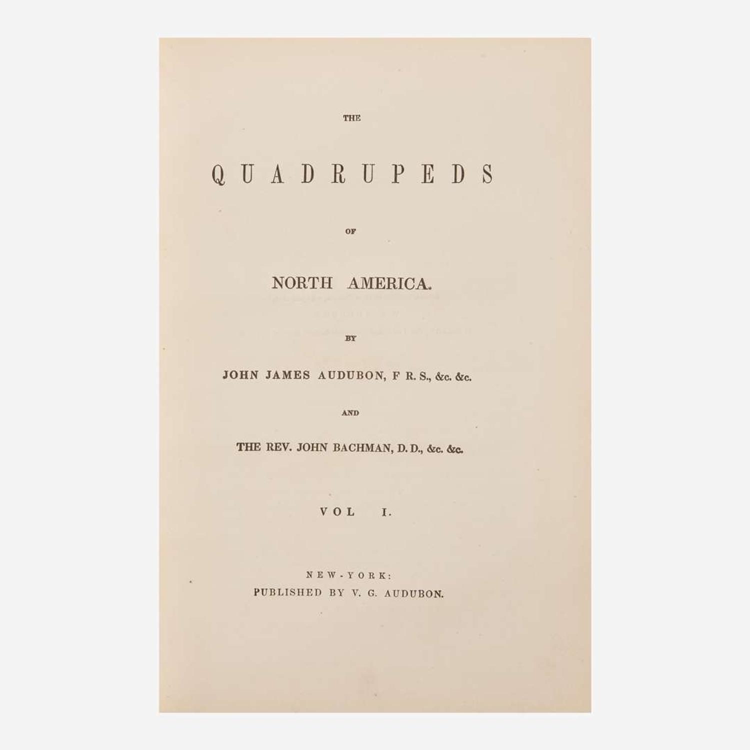 [Natural History] Audubon, John J., and Rev. John Bachman The Quadrupeds of North America