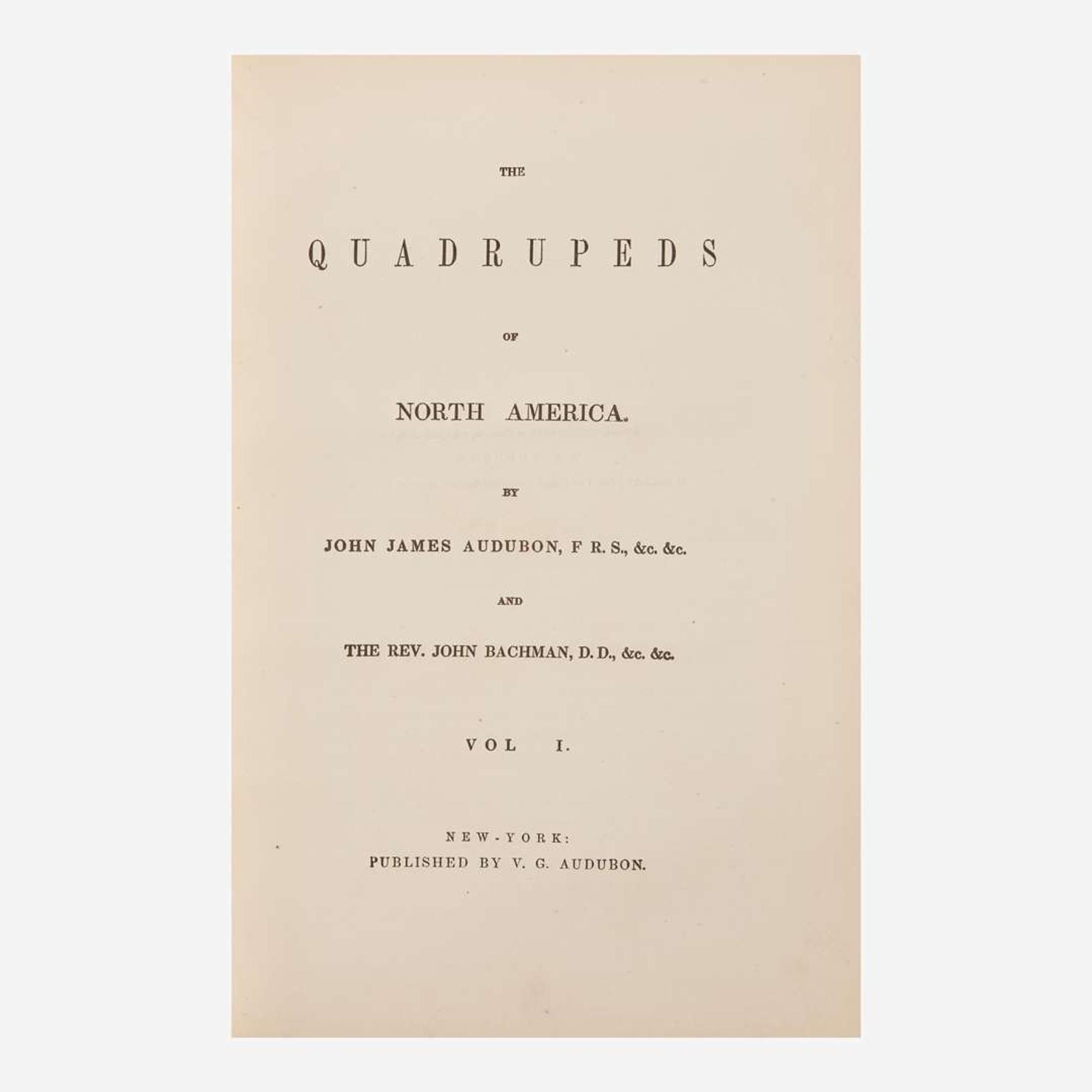 [Natural History] Audubon, John J., and Rev. John Bachman The Quadrupeds of North America