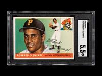A 1955 Topps Roberto Clemente Rookie Baseball Card No. 164 SGC 5.5 EX+)