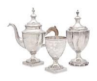 A Group of Four Federal Silver Tablewares, John Christian Wiltberger, Sr., Philadelphia, PA, Circa 1800