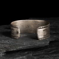 Navajo Ingot and Turquoise Cuff Bracelet