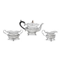 An English Silver Three-Piece Tea Service