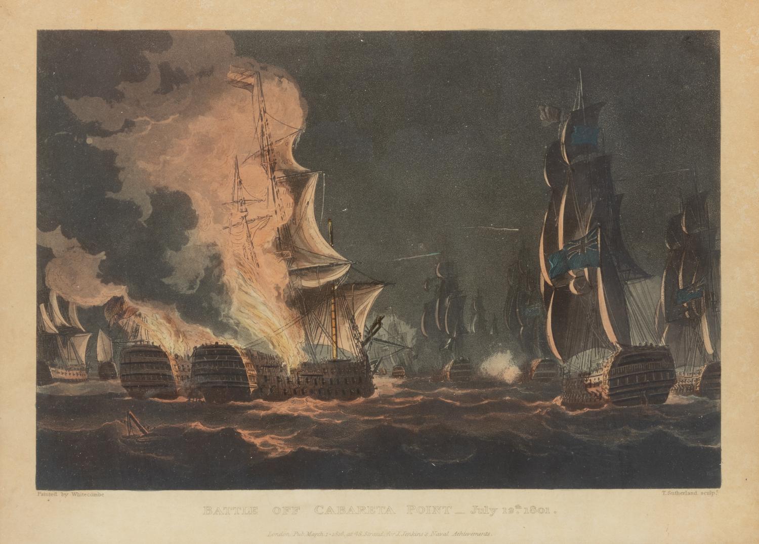A Set of Twenty-One English Hand-Colored Maritime Engravings