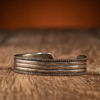 Navajo Chiseled Silver Cuff Bracelet, with C.G. Wallace IACB Stamp