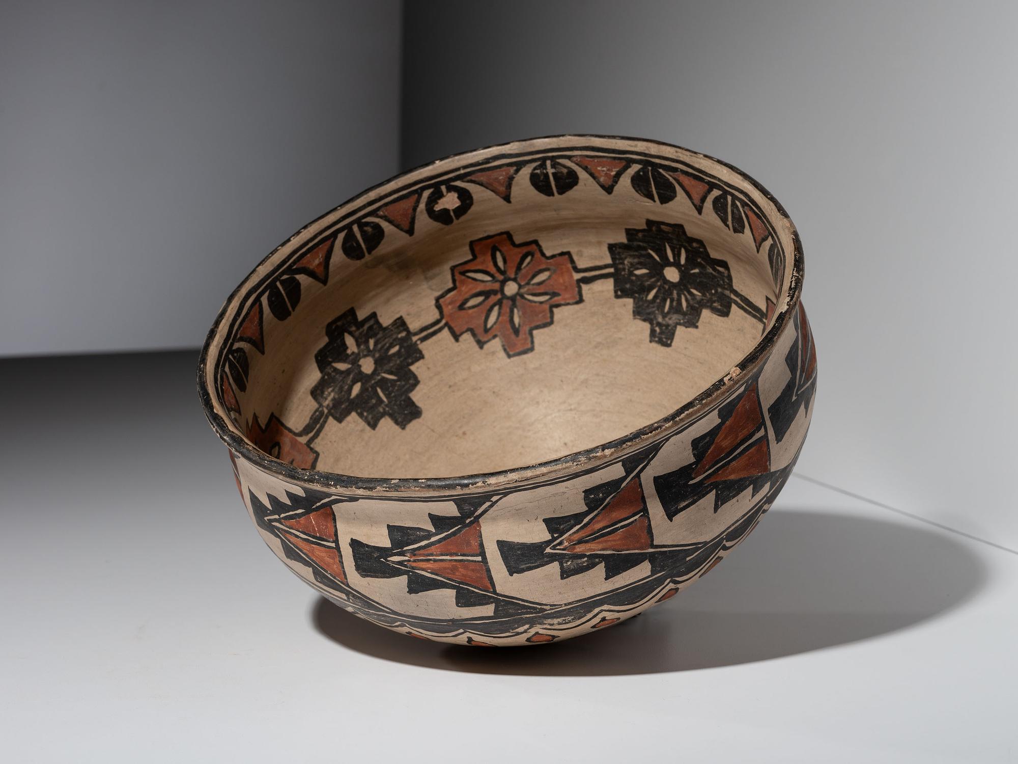 San Ildefonso Polychrome Pottery Bowl