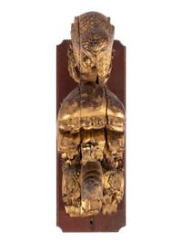 Four Chinese Gilt and Red Painted Articles