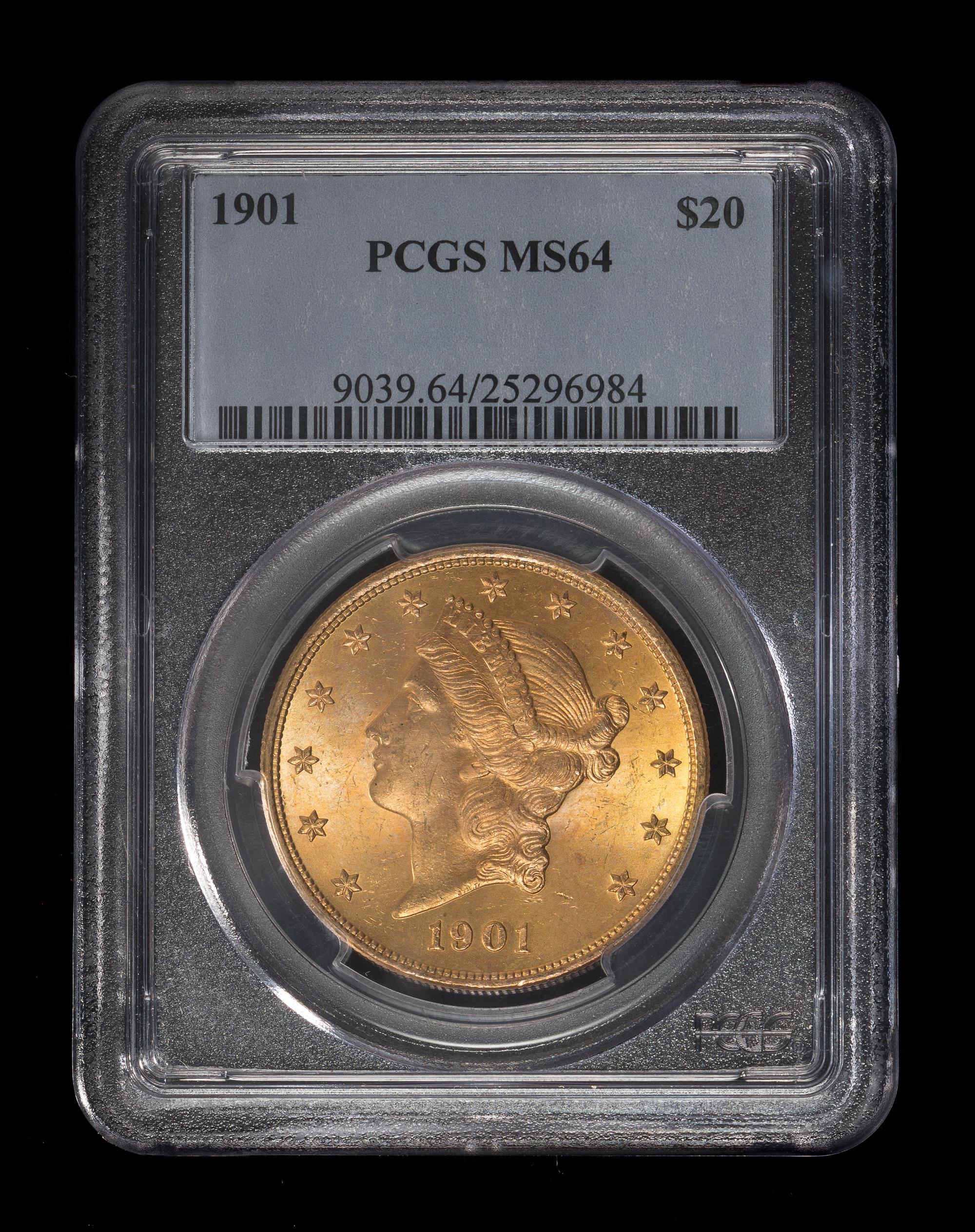 A United States 1901 Liberty Head $20 Gold Coin