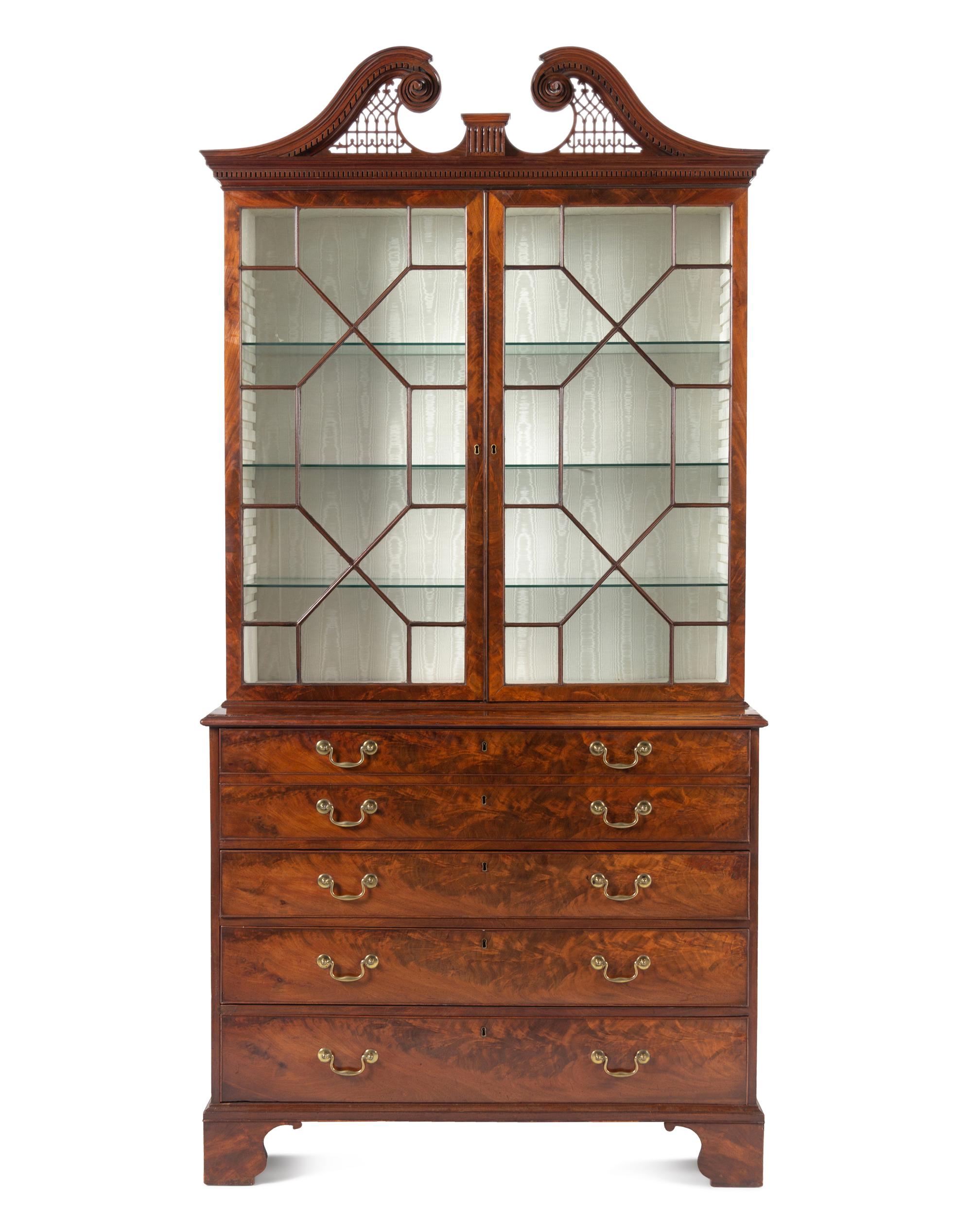 A George III Mahogany Secretary Bookcase