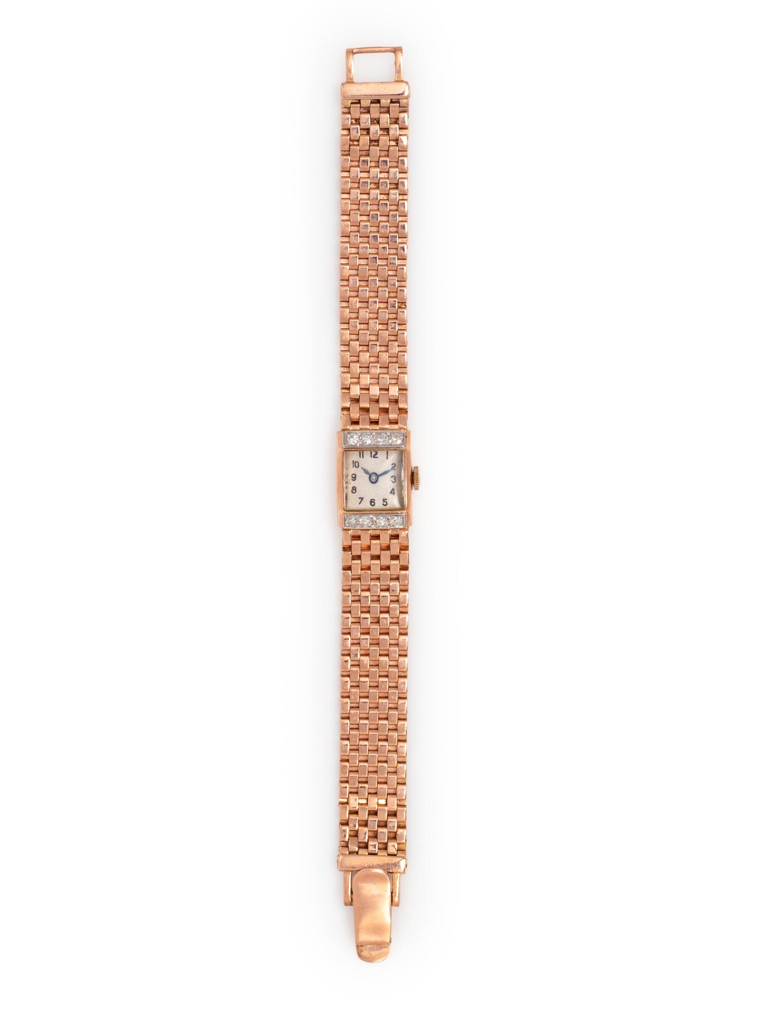 RETRO, 14K ROSE GOLD AND DIAMOND WRISTWATCH