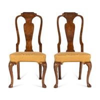 A Pair of George II Walnut Side Chairs
