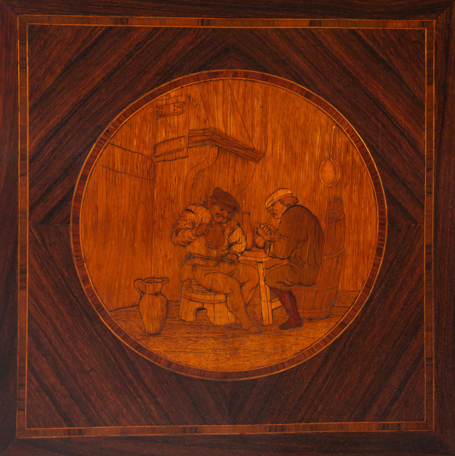 An Italian Walnut and Marquetry Cabinet