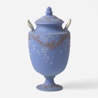 A Wedgwood Tricolor Jasperware Vase and Cover UK, circa 1920